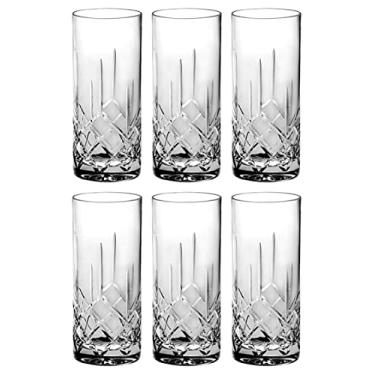 Imagem de Barski Copo de cristal Highball - Vidro - Conjunto de 6 copos HB - Copos Hiball - Cristal cortado à mão - Copos de beber - para água, suco, vinho, cerveja e coquetéis - 368 g Feito na Europa