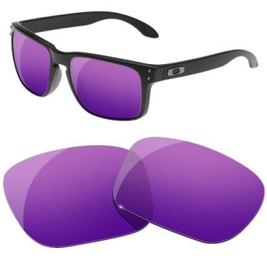 Imagem de HiCycle2 Lentes de reposição polarizadas para óculos de sol Oakley Holbrook XL - Várias opções, com pano de lente (roxo)