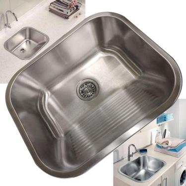 Imagem de Tanque Aço Inox 30 Litros Lavanderia Lavabo Lava Roupa Tecido Limpeza Casa