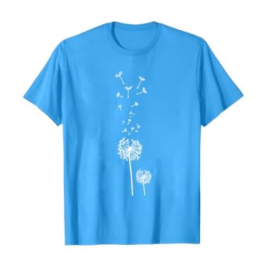 Imagem de Camisetas femininas fofas gola redonda girassol flores silvestres estampa casual camiseta colorida blusa manga longa, Azul-celeste, M