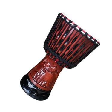 Imagem de Djembe Instrumento Tambor Africano De Pele De Cabra De Mogno Padrão De 10 Polegadas Para Performance Em Palco Adulto Pandeiro Africano Tambor africano Profissional (Color : D)