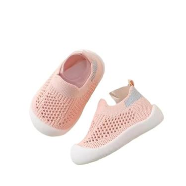 Imagem de Tênis de corrida infantil de malha, sola macia, respirável, bebê/bebê, meninas/meninos, leve, interno/externo, rosa, 21
