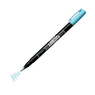 Imagem de Tombow Caneta pincel Fudenosuke pastel para papel preto, azul claro