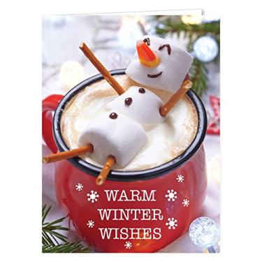 Imagem de Pacote de Cartão de Feriado Cocoa Snowman – Conjunto de 25 Cartas – 1 Desenho, Versado dentro com Envelopes