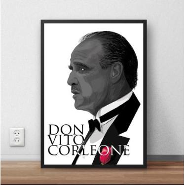 Imagem de GENÉRICO, Poster Emoldurado Vito Corleone Poderoso Chefão P910
