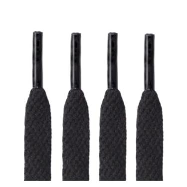 Imagem de Flat Engrossar Cor Doces Crianças Sapato Cadarços Tênis De Basquete Vela Sapato Cadarços Acessório De Sapato(Black,60cm)