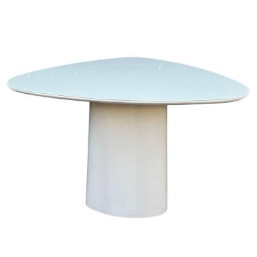 Imagem de Mesa De Jantar Cone Orgânica Redonda 90x93 Cm Laqueado Off White