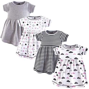 Imagem de Hudson Baby Vestidos de algodão para bebês meninas, Lua e costas, 0-3 Meses