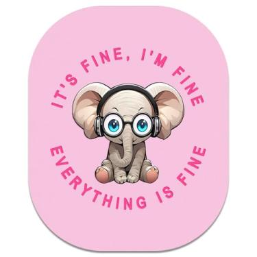 Imagem de Atufsuat Mouse pad pequeno, 15 x 17 cm, mini mouse pad oval com base de borracha antiderrapante para laptop, mouse sem fio, bandeja de teclado, mousepad, desenhos animados elefantes