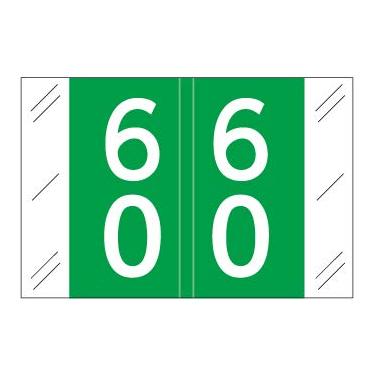 Imagem de Doctor Stuff - File Folder Labels, Terminal Digit Filing, Consecutive Double Digit Numbers 60-69, TABBIES 11200 Match - CRDM Series Chart Stickers, Dark Green, 1" x 1-1/2", 500/Roll