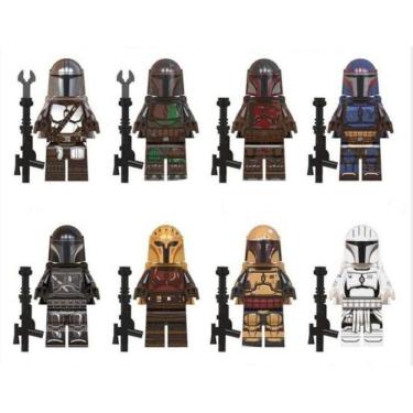 Imagem de Super Kit 8 Soldados Bonecos Blocos De Montar Mandalorian