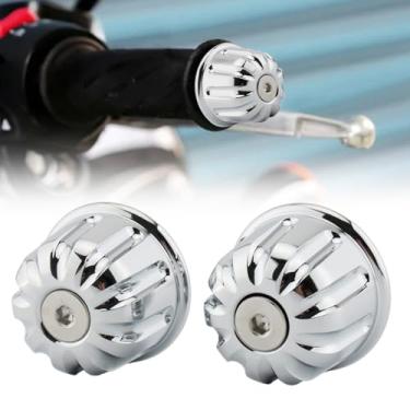 Imagem de FINMOKAL Tampas de plugue de extremidade de guidão de motocicleta cromada compatível com Triumph Street Twin Cup Speed Bonneville T100 T120 2016-2022 Scrambler 2017-2022