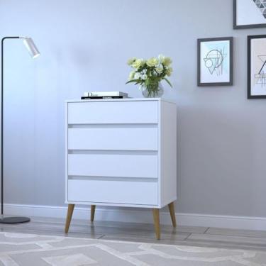 Imagem de Cômoda Quarto 04 Gavetas Fiori Branco