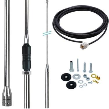 Imagem de Antena Móvel Px Inox Base C/ Prolongador Cromada Argentina Cabo 5,5m P