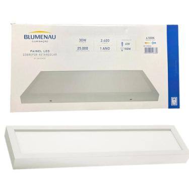 Imagem de Kit 2 Plafon Sobrepor Retangular 30x60cm 30w Branco Frio 6500k - Blume