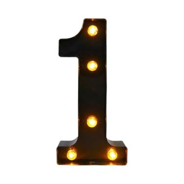 Imagem de Gralara Acenda a luz do sinal de número, luz de letreiro luminoso, luz de letreiro luminoso preto, lâmpada de letreiro luminoso, 1 4.29x8.58x1.57inch