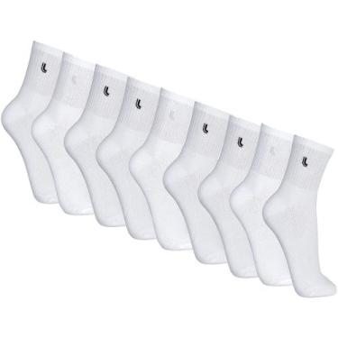 Imagem de Kit 9 Meias Masculina Lupo Cano Medio Sport 3245, Branco, G