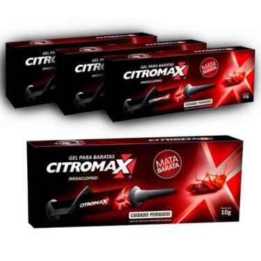 Imagem de Kit 4 Un. Gel Barata Citromax 10g Afasta Repele Espanta.