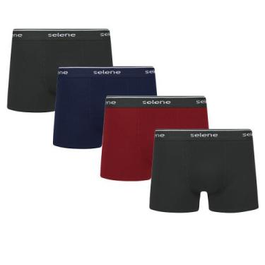 Imagem de 4 Cuecas Boxer Box Em Algodão Plus Size Tamanhos Grandes Selene, Sorti