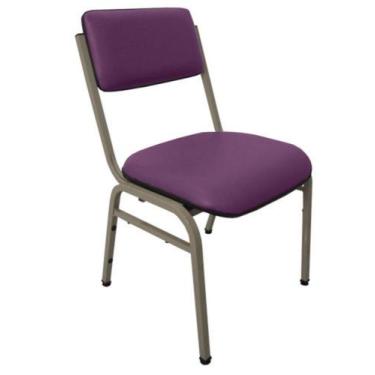 Imagem de Cadeira Empilhável para Auditórios Linha Hotel Smart Roxo - Design Off