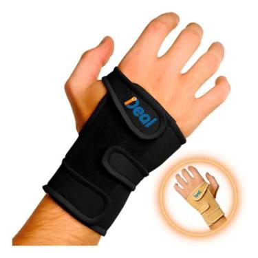 Imagem de Munhequeira Com Tala Órtese Punho Mão - Esquerdo Preto M - Ideal Produ