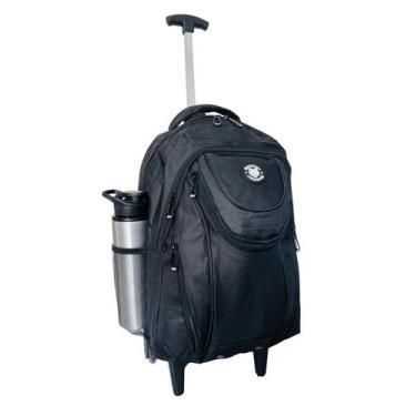 Imagem de Mochila Bolsa Masculina De Rodinhas Escolar Espaçosa Preta - Bezzter