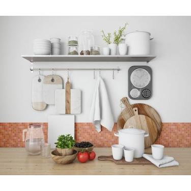 Imagem de Papel De Parede Adesivo Azulejo Pastilha Laranja 2,80m - PlimShop