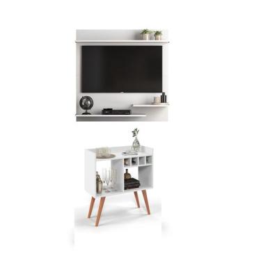 Imagem de Conjunto Sala de Estar Painel TV 32" e Aparador Pés Palito Rubi - Bran