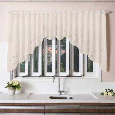 Imagem de Cortina Lavanderia Cascata Flores Rendada 3,0x1,0 (m) - Interlar, Marf