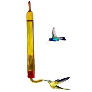 Imagem de Bebedouro De Vidro Âmbar Borossilicato Para Beija Flor e Pássaros Ar L