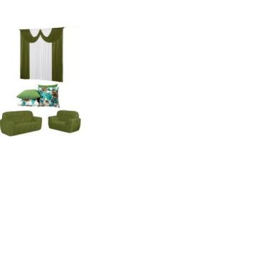 Imagem de Kit Capa Para Sofa 3e2 Lugares+4capas Almofada+cortina Paris - ibiting