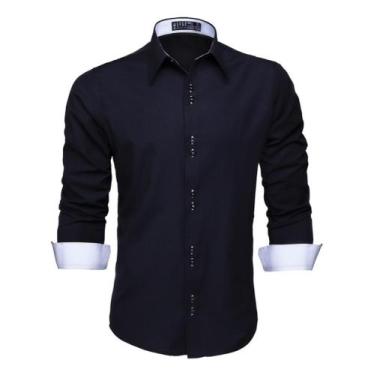 Imagem de Camisa Social Masculina Manga Longa Lisa Slim - LORD FINESSE OUTLET, P