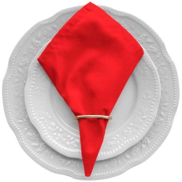 Imagem de Kit 12 Guardanapos Natalinos 40x40cm C/ Anéis Tecido Oxford - Dryka En