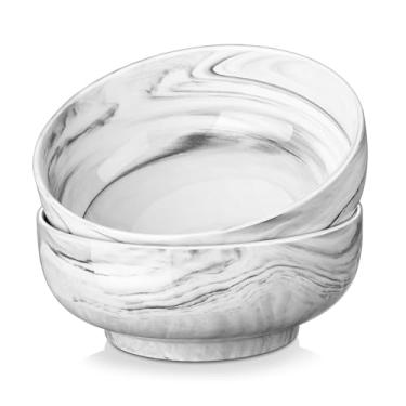 Imagem de MALACASA Tigelas grandes para servir salada, 1,70 g, 20,32 cm, conjunto de 2 tigelas de servir para sopa, macarrão, frutas, lanches, lava-louças, micro-ondas, série REGULAR