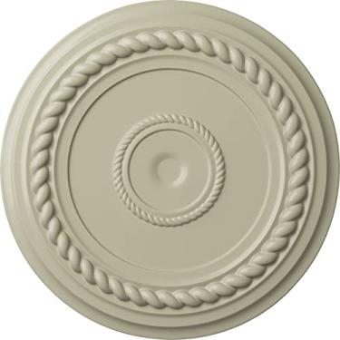 Imagem de Medalhão de teto Ekena Millwork CM18ALACS Corda Alexandria, cobre antigo, 19 5/8"OD x 1 1/2"P (Fits Canopies up to 4 5/8"), Hand-Painted Clear Yellow
