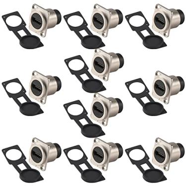 Imagem de ANMBEST 2 peças conector HDMI impermeável, estrutura de metal M25 montagem em painel fêmea para fêmea HDMI acoplador anteparo com tampa de poeira à prova d'água