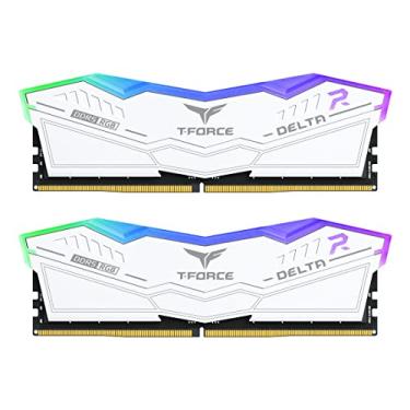 Imagem de TEAMGROUP T-Force Delta RGB DDR5 Ram 48 GB (2 x 24 GB) 8000 MHz PC5-64000 CL38 M-DIE Módulo de memória RAM para chipset série 600 700 XMP 3.0 pronto branco FF4D548G8000HC38EDC01