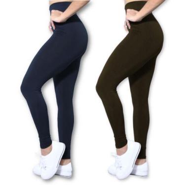 Imagem de Kit 2 Calças Legging Heide Ribeiro Leg Basic Suplex Ginástica, P, Pret