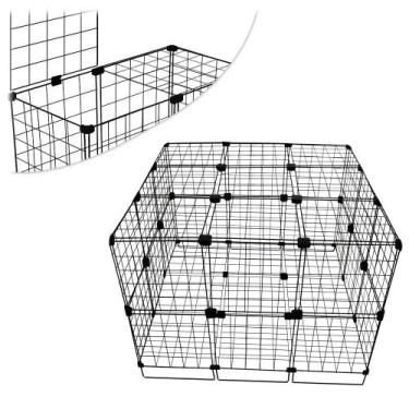 Imagem de Cercado Porquinho Da ÍNdia Com Fundo, PÉS E Teto 90x90x60cm Preto - IG