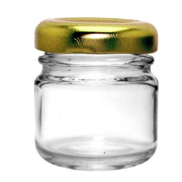 Imagem de Pote de Geléia Redondo Dourado de Vidro - Extra Festas