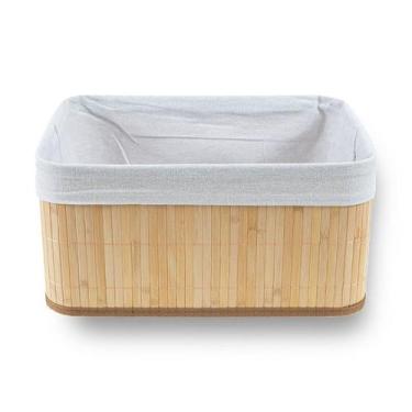 Imagem de Cesto Organizador Dobrável Bambu Claro 26x18cm 9431 - Mimo Style