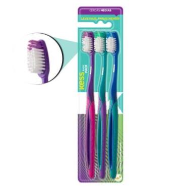 Imagem de Escova dental kess basic plus cerdas médias c/3 cód.2564 - BELLIZ COMP