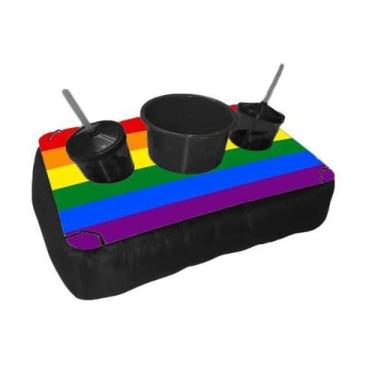 Imagem de Almofada Bandeja Pipoca Balde e 2 Copos Personalizado Bandeira LGBTQI+