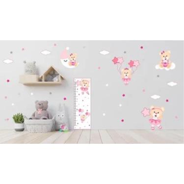 Imagem de Adesivo De Parede Quarto De Meninas Régua Crescimento - pinkie