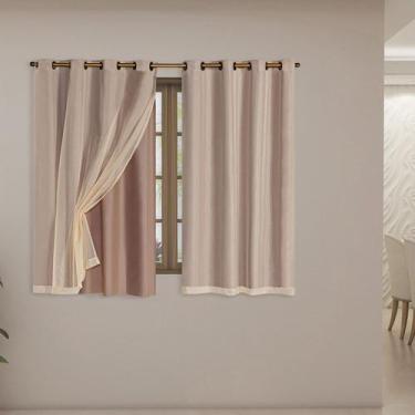 Imagem de Cortina Blackout com Tecido Voil 2,0 x 1,4 Para Sala Quarto - GDECORAC