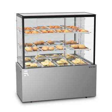 Imagem de Vitrine Confeitaria Quente Vanguard Top 1,10 Metros Inox CVTQ1100 220V - Refrimate