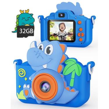 Imagem de Câmera selfie infantil Kikapabi Dinosaurs com cartão SD de 32 GB, de 3