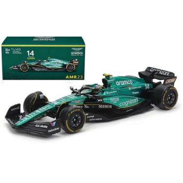 Imagem de F-1 Aston Martin AMR23 c/ piloto Alonso  14 Burago 1/43, Verde