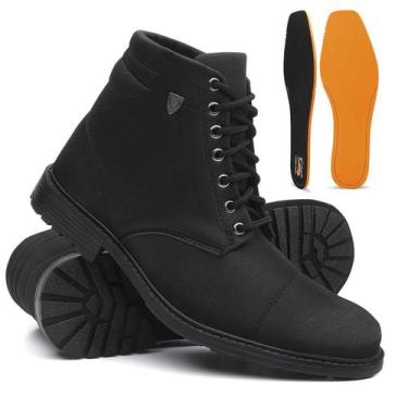 Imagem de Bota Coturno Masculino Casual Conforto Cano Médio - Lorenzzo Lopez, Pr