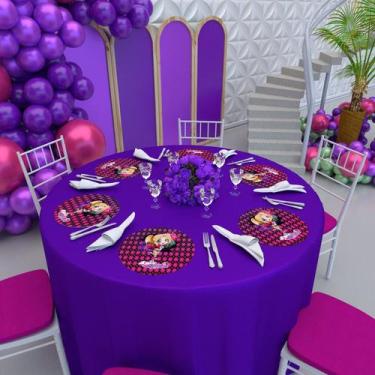 Imagem de Kit 8 Capas Sousplats Redondo Decoração 30x30 Cm Arlequina- IMPAKTO VI